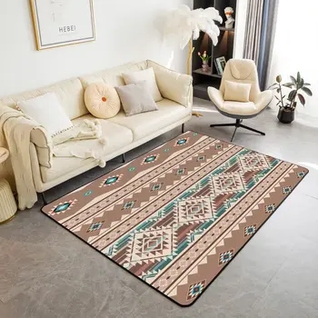 Western Aztec Living Room Rug Exotic Nordic Style Bohemian Floor Mat Ethnic Tribal Arrow Doormat Country Retro Geometric Carpet