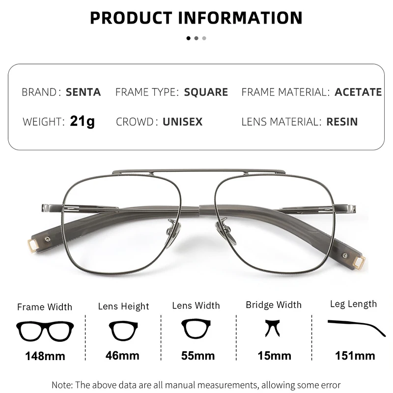 Titanium Eyeglasses Frames Oversized Optical Glasses for Men Luxury Brand Design Men Eyeglasses Trends Men's Top Grade Lunette