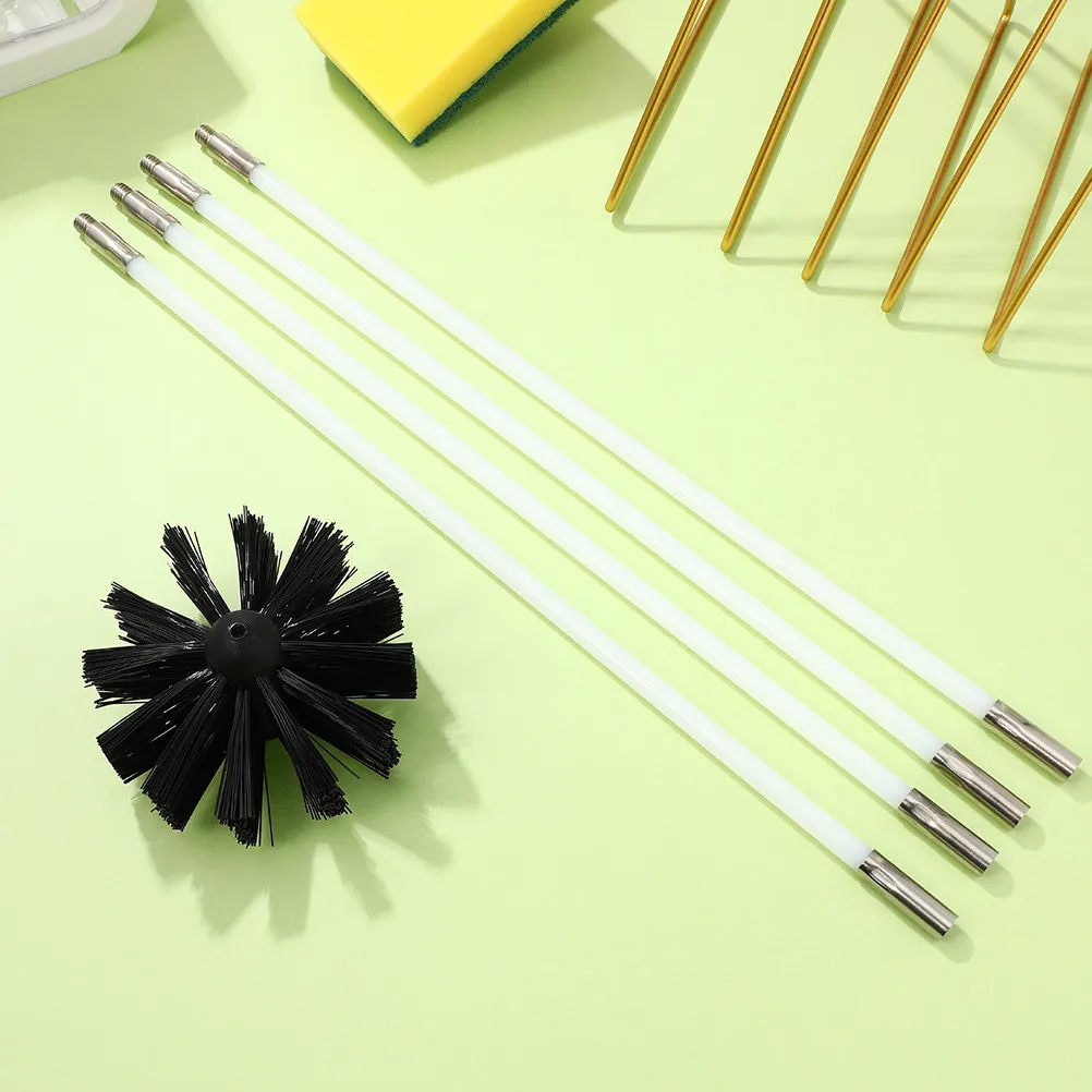 4Pcs 다기능 굴뚝 청소 브러시 ??로드 효율적이고 안전한 고속 드릴 건조기 환풍구 공기 덕트 벽난로와 호환 가능