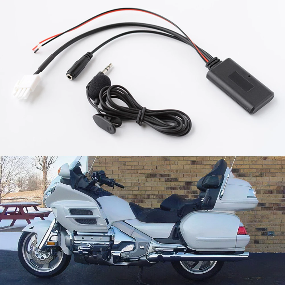 

1 Set 3Pin AUX Audio Cables Bluetooth Adaptor For Honda Gold Wing GL1800 5-12V Hands Free MIC Music Motor Bluetooth Receiver