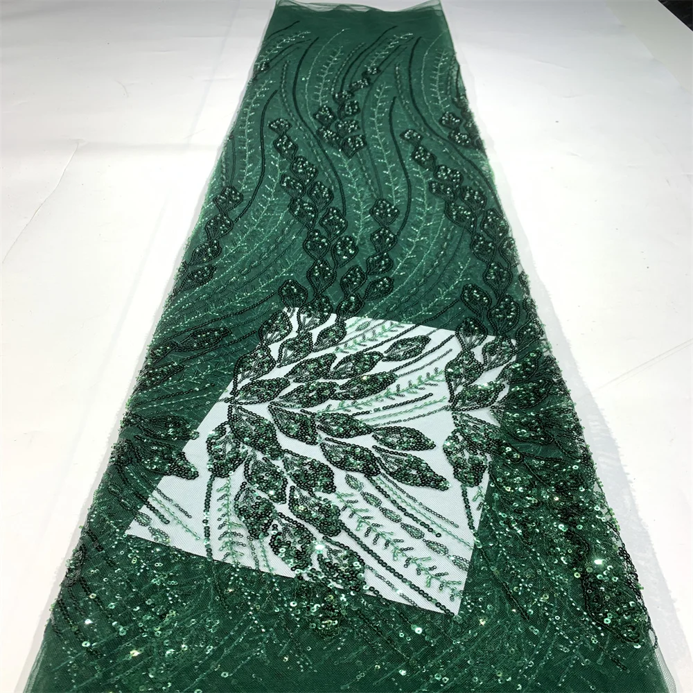 

2023 модная африканская кружевная ткань с блестками, бисерный тюль, вечернее платье для нигерийских женщин, французская кружевная ткань с вышивкой FJ1602
