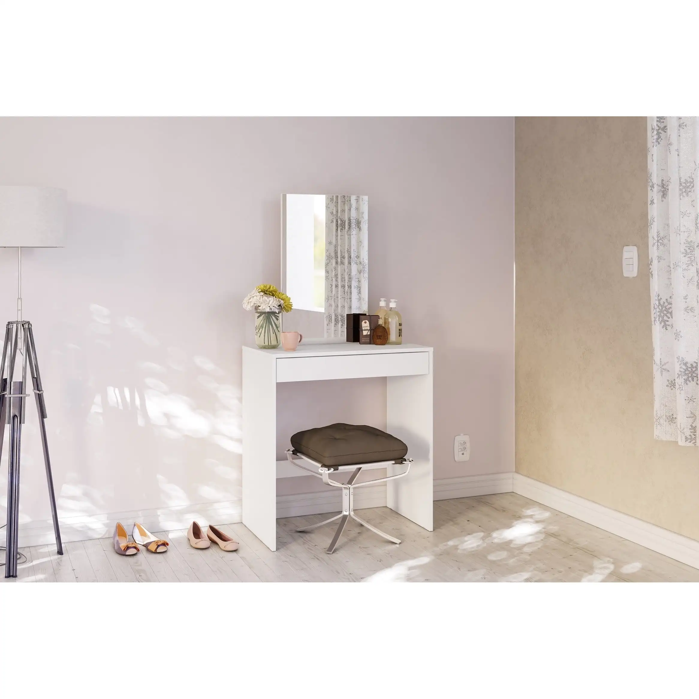 

Polifurniture Kansas Modern Bedroom Vanity Table, White