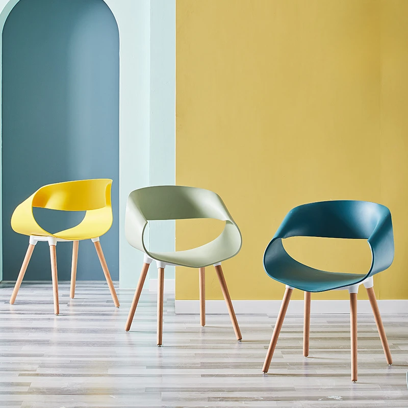 

Nordic Yi Musi desk and chair simple modern dining table chair combination plastic back chair household small-sized stool