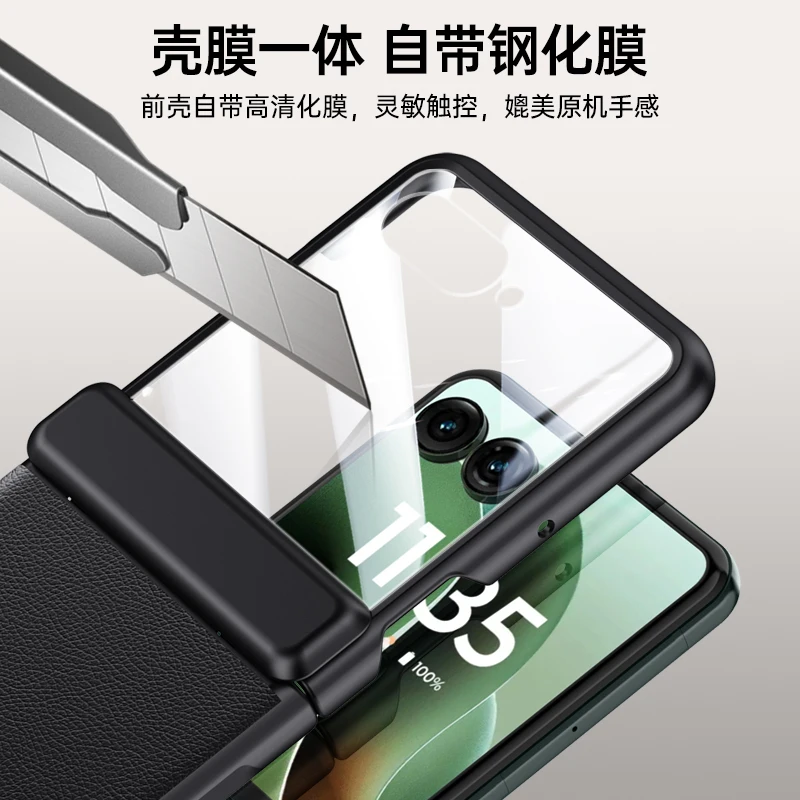 Luxury Electroplating Matte Leather Folding Case with Mirror Film and Shockproof Protection