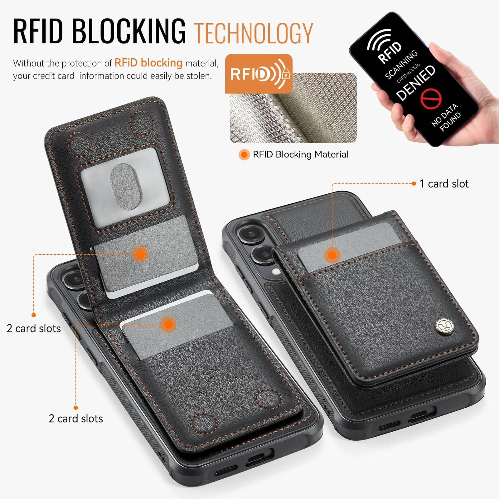 Magnetic 2-in-1 Detachable Wallet Case with Card Holder and Kickstand