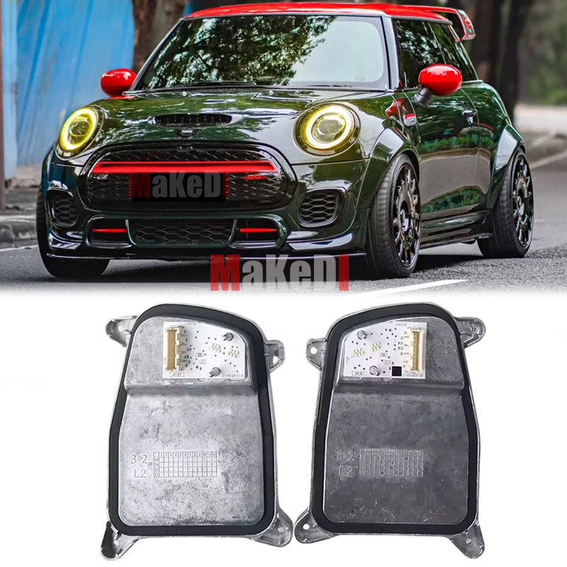 Lemon Yellow DRL LED Module For 2019-2021 Mini Cooper Clubman F55 F56 F57 F54 LCI LED Headlight Angel eye 63118737591 8737592
