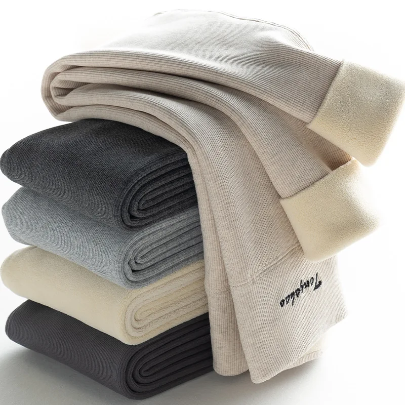

Women's Winter Warm Lambswool Leggings Stretchy Thick Thermal Fleece Pants Tights Cotton Velvet Ribbed Leggings for Women