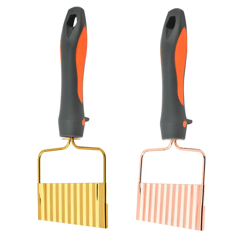 Stainless Steel Handheld Cut Potatoes Knife French Fry Cutters Home Ripple Fries Slicers Fruit Vegetable Tools Kitchen Gadgets