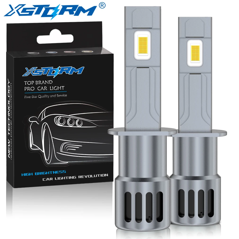 

XSTORM H1 H3 LED Headlight Bulb Mini 60W 20000LM 6500K CSP for Car Headlamp High Beam Light Auto Diode Fog Lamps 12V Automobile