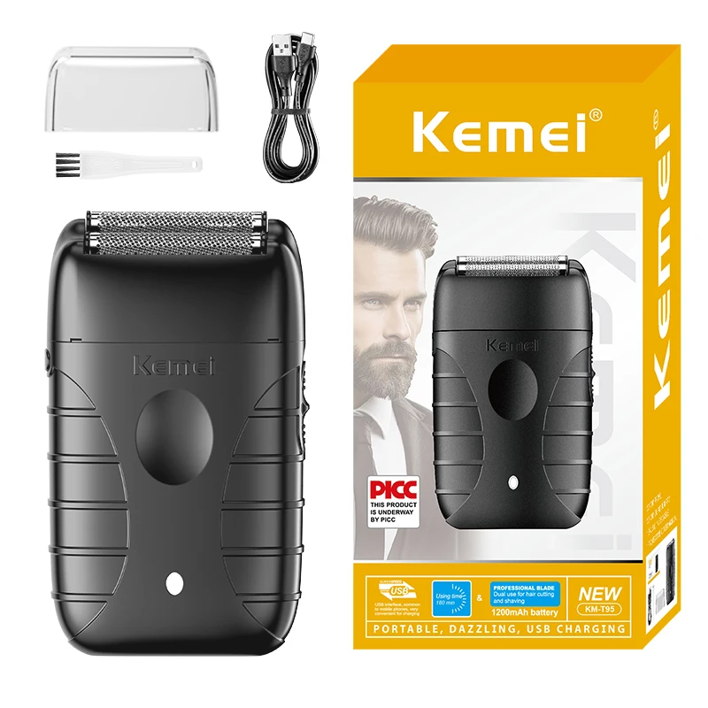KEMEI KM-t95 Men's Electric Shaver Cordless Rechargeable Electric Shaver Men's Beard Trimmer Hair Clipper