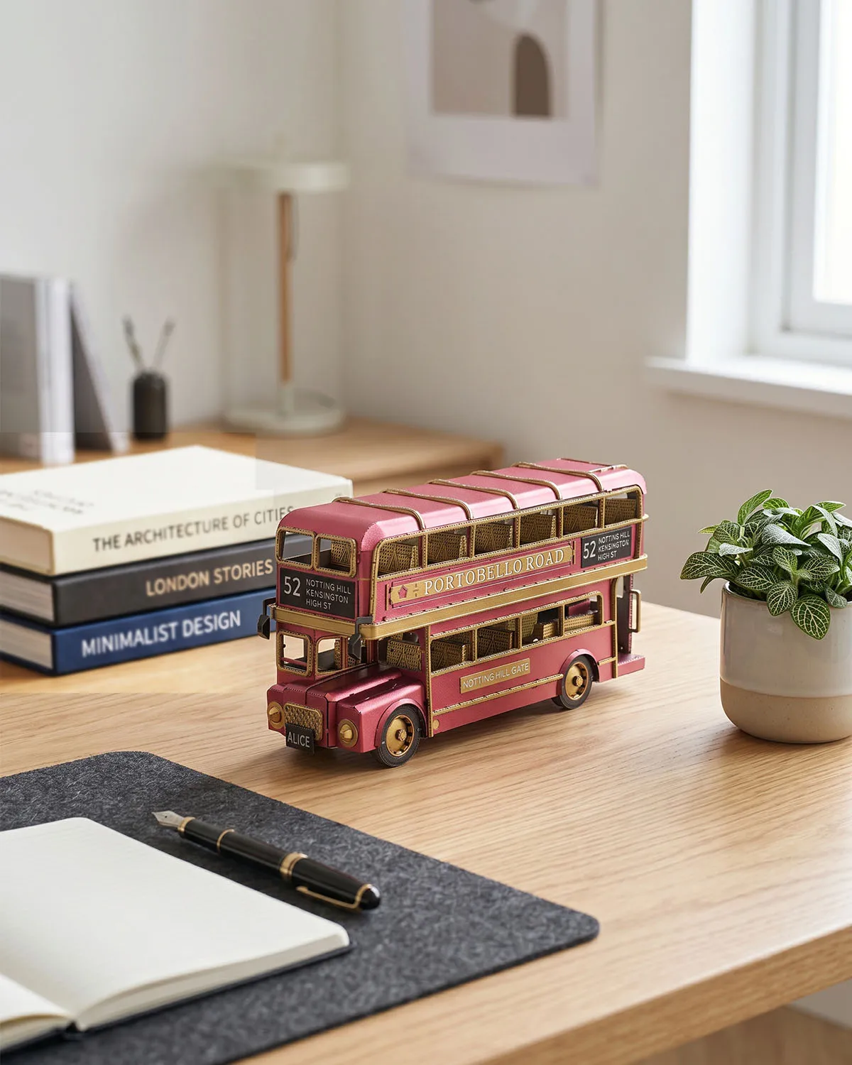 Piececool 3D 금속 모델 키트 이층 버스 3D 퍼즐 성인용 DIY 공예 퍼즐 빌딩 블록 최고의 선물