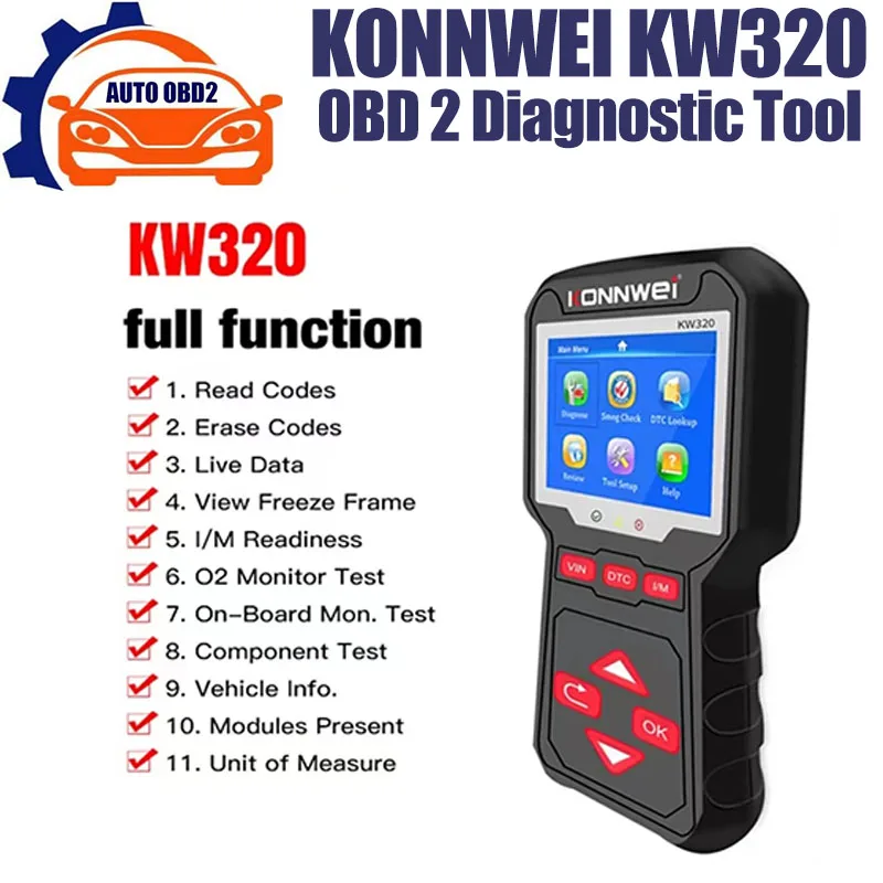 

KONNWEI KW320 Obd2 Car Scanner Obd Auto Tools Obd 2 Diagnostic Tool Car Code Reader KW208/KW850/KW650/KW510/KW310