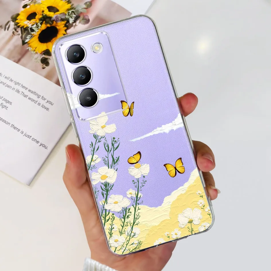 Elegant Flower Transparent Silicone Soft Back Cover