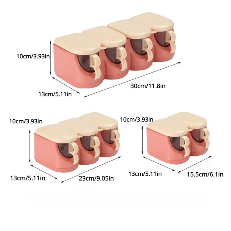 1Set Household Multi Grid Seasoning Box with Spoon,Divided Grid Seasoning Box,Kitchen Seasoning Box, Color Blocked Seasoning Box