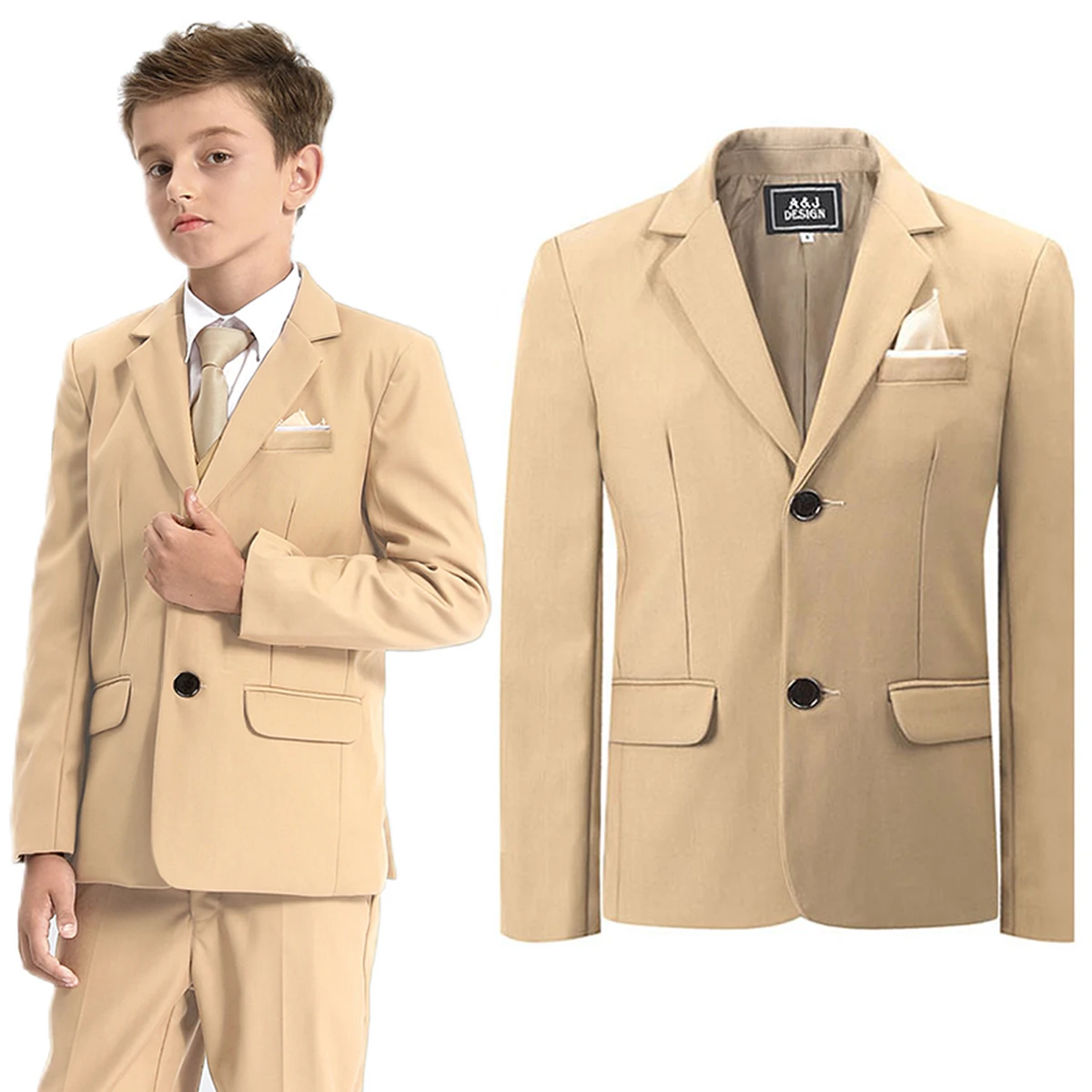 Kids Blazer Boys Easter Outfit Wedding Suit Formal Solid Jacket Teenager Gentleman Birthday Party Gift Performance Clothing Set boys suits
