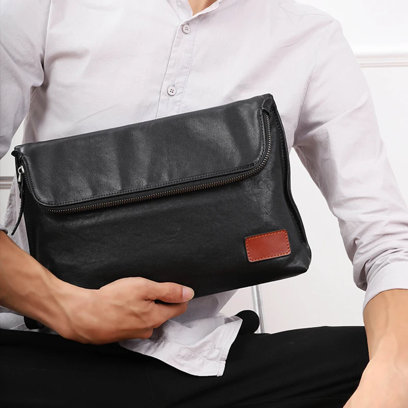 

AETOO Business casual men's crossbody bag men's first layer leather clutch niche fashion men's bag men's bag shoulder bag