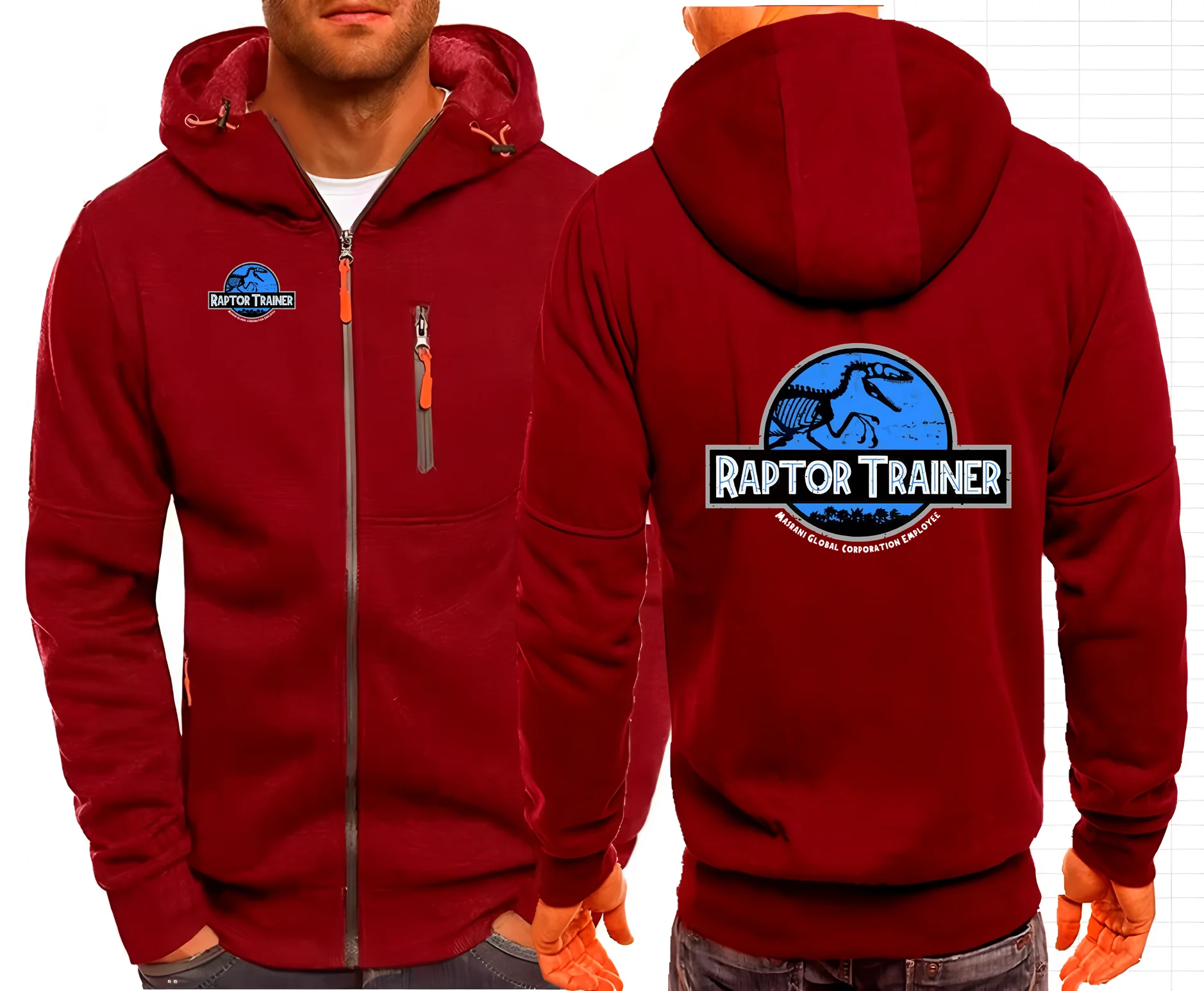 Men Hoodies JURASSIC PARK Dinosaur World Graphic Sweatshirts Leisure Cardigan Men Hooded Pullovers Zipper Hoodies Jacket 2GG2
