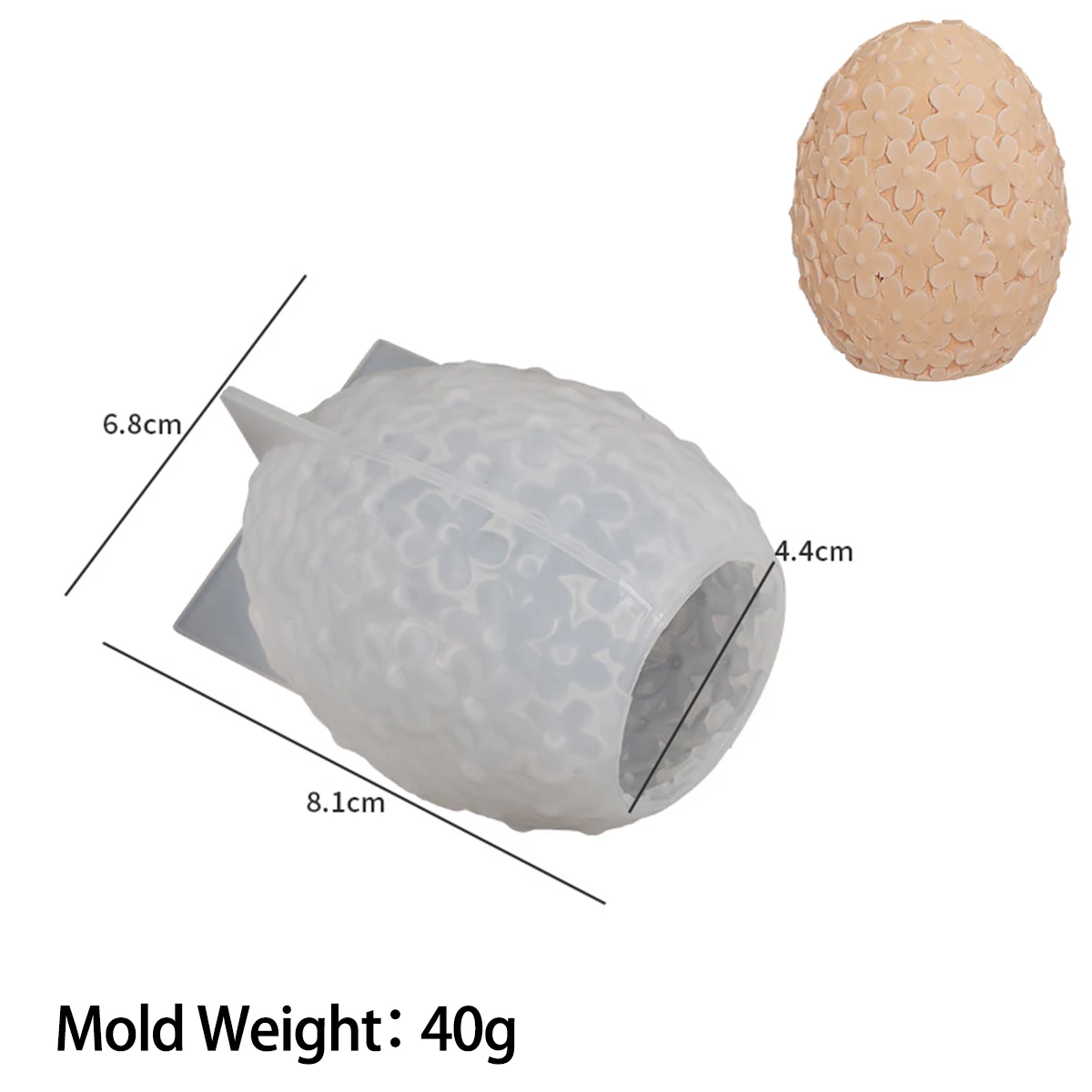 Description Picture 2 of itemCarving Flower Egg Silicone Candle Mold Catharanthus Ball Soap Resin Plaster Mould Chocolate Cake Ice Making Set Home Decor Gift