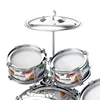 Kids Drum Set Toddler Jazz Drum Kit Toys with Stool Pedal Percussion Musical Instruments Drum Toy Early Education Gift for Boys 4