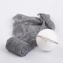 Luxurious Soft Mohair Newborn Photography Wrap Blanket (Grey)