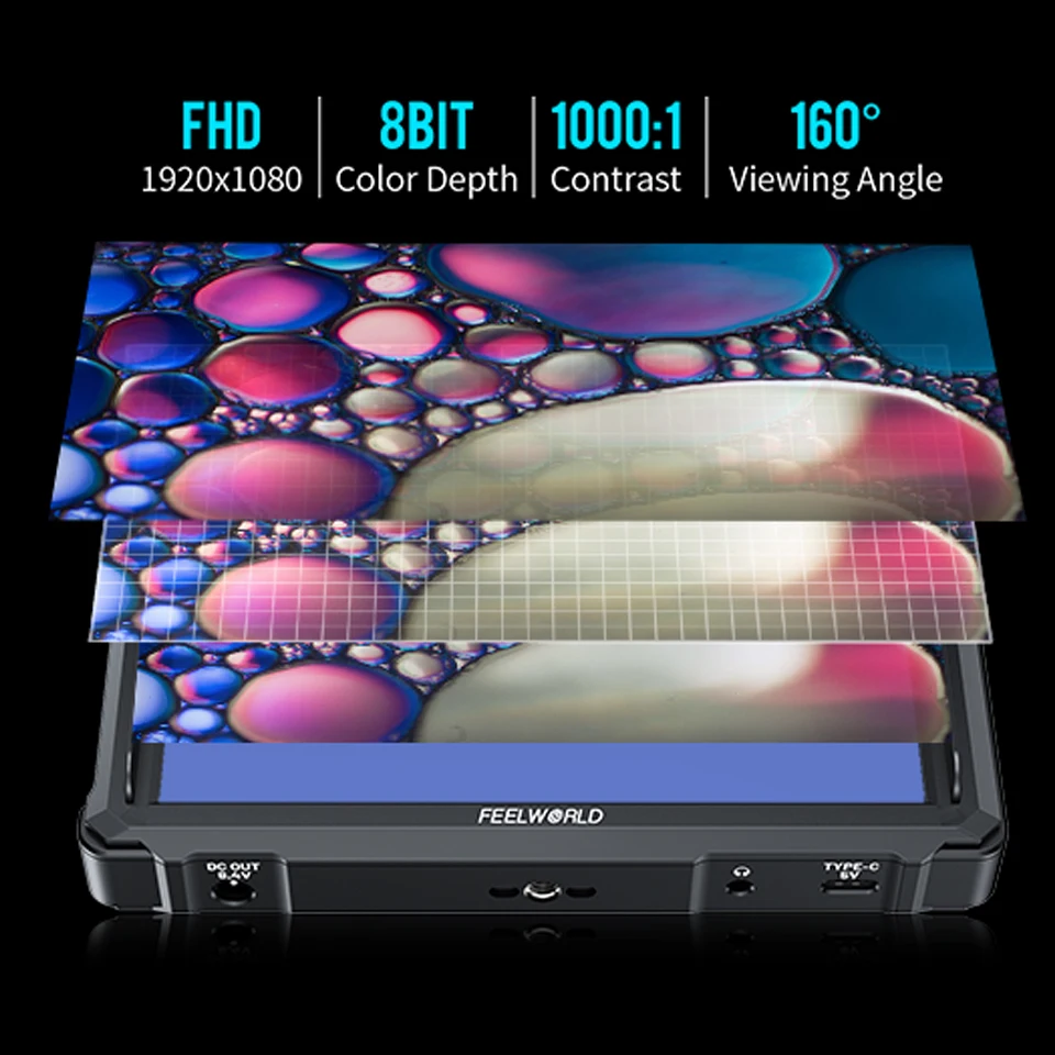 Feelworld FW568 PRO 6" Full HD Screen On-Camera Video Monitor 1920*1080 1200Nit Lightweight Bright Film Field Recording