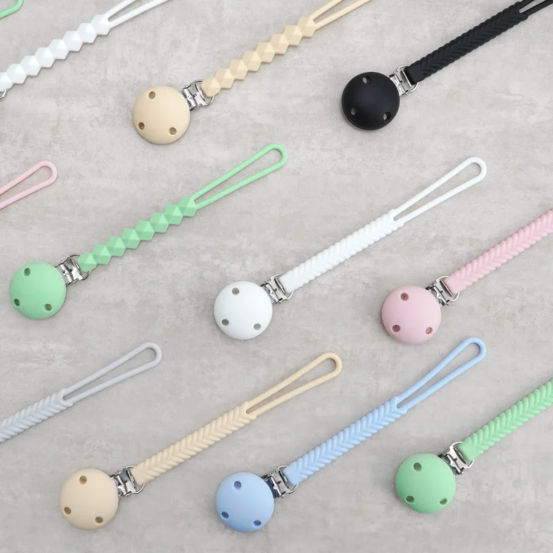 Baby Silicone Pacifier Chain Clips Infant Nipple Appease Soother Chain Clips Dummy Holder Nipple Clip Baby Accessories