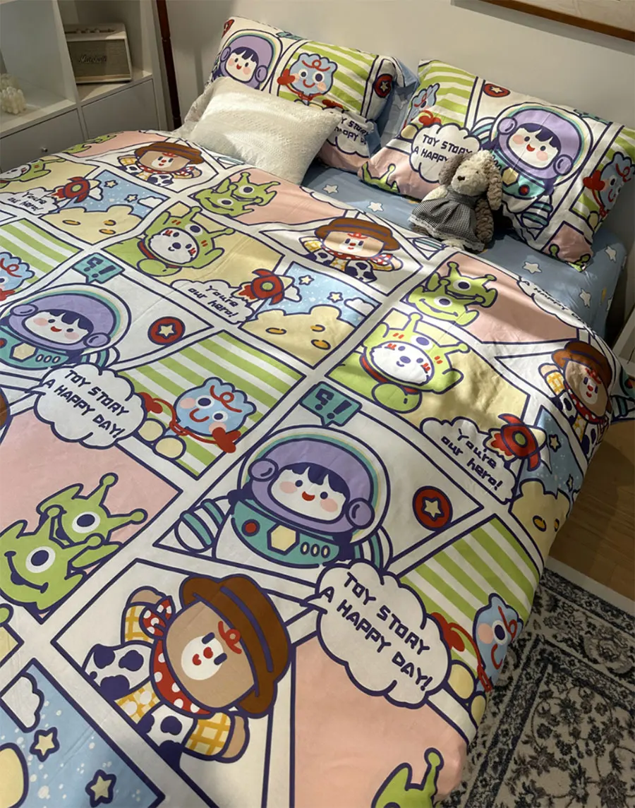 

Fashion colorful cartoon bedding set kid child teen,twin full queen cute cotton home textile bed sheet pillow case quilt cover