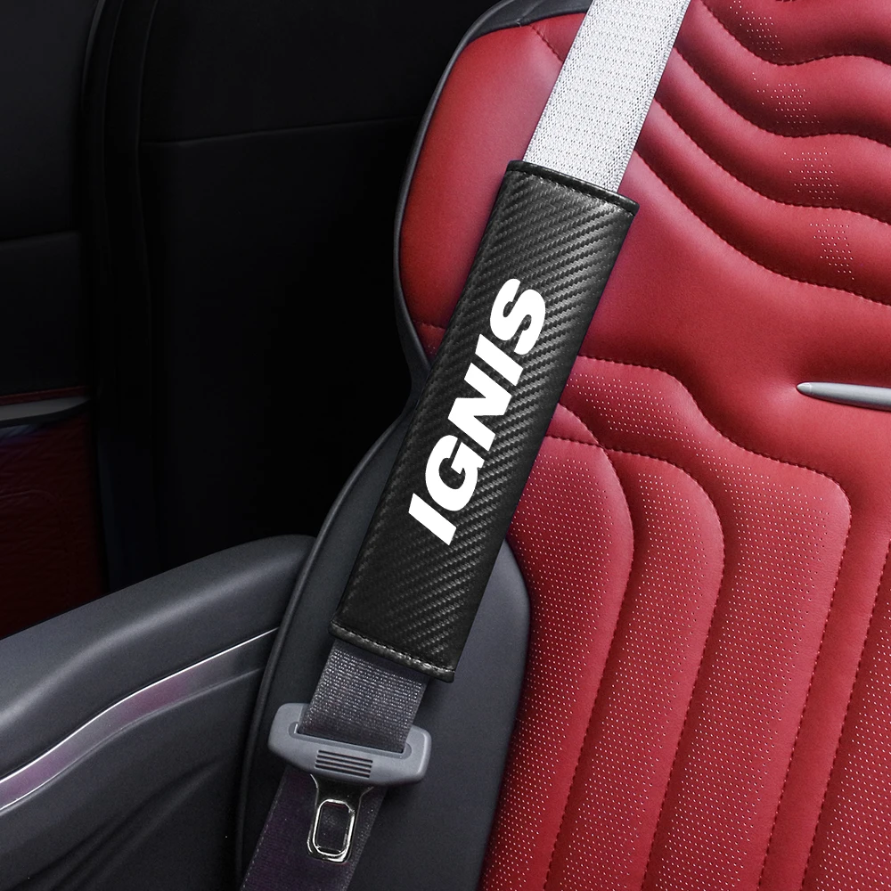 Auto Sitz Gürtel Abdeckung Schulter Pad Schutz Abdeckung Carbon Fiber Sicherheit Gürtel Polsterung Pad Kissen Für Suzuki IGNIS Auto Zubehör – Detail 11