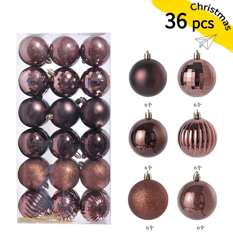 thumbnail image 1 of 36 bolas navideñas de 3 cm/6 cm para colgar en el árbol, decoración para el árbol de Navidad, Año Nuevo 2025, 1 of 5