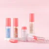 Body Glitter Shimmer Face and Body Highlighter Powder with Sponge Head High Fairy Glitter Sparkle Powder Brightens Makeup Stick 5