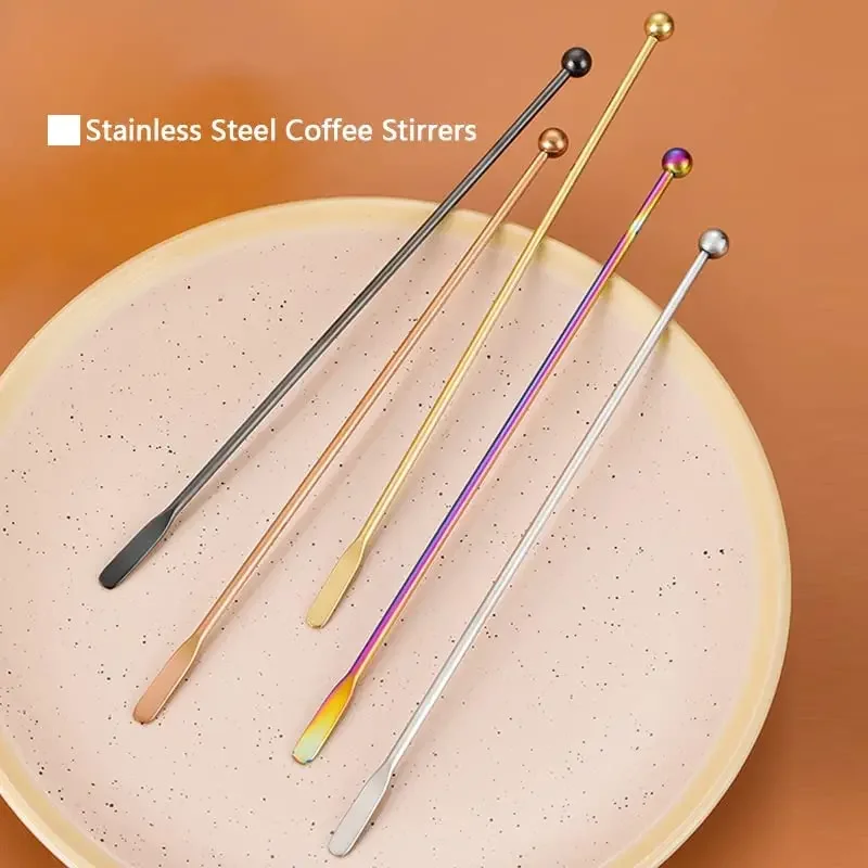 Stainless Steel Cocktail Stirrers Swizzle Sticks, 7.5in Multifunctional Stir Sticks for Bar Juice Cocktail Creative Mixing Bar