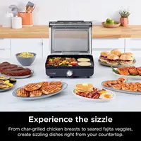 Griddle, 14’’, Electric Grill, For Steak, Burgers,Salmon,Veggies, and More, Nonstick, Dishwasher Safe,500F,Even Cooking, Silver 2