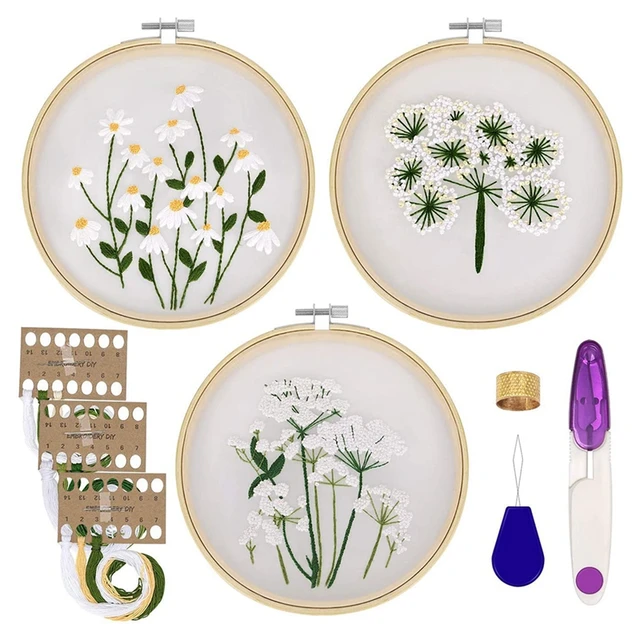 Flower Embroidery Kit for Beginners Adults Cross Stitch Kits for Beginners  Hand Embroidery With Plant Patterns and Instructions - AliExpress