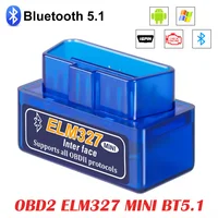 ELM327 Mini OBD2 Bluetooth 5.1 for Android / IOS Car Scanner ELM 327 Auto Diagnostic Tools OBDII V2.1 Scan Code Reader Adapter 1