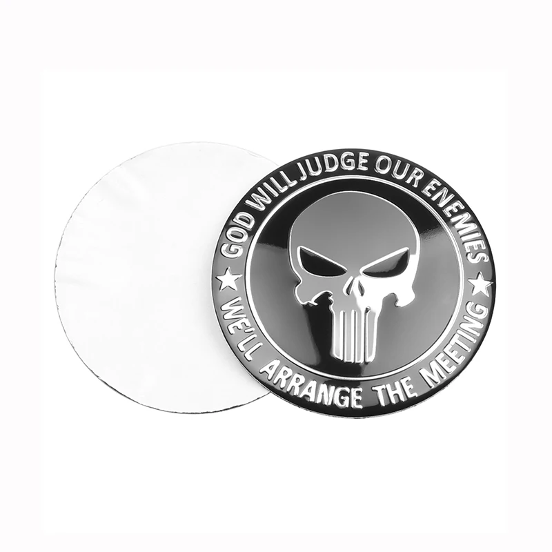Skull Car Hubcap sticker 4pcs 56MM aluminum car tire personalized car sticker decoration