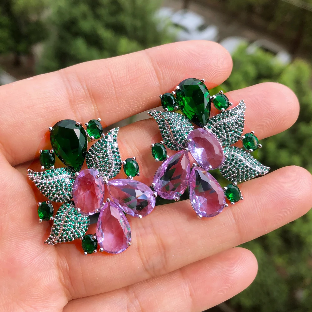 Missvikki Luxury Shiny  Earrings Trendy Cubic Zircon Romantic Sweet High Quality for women Wedding Engagement Party JEWELRY GIFT