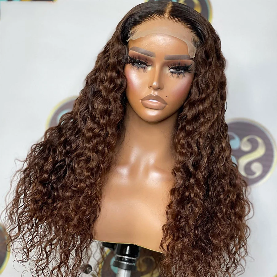 

Soft 26"Long Kinky Cruly 180Density Ombre Honey Blonde Brown Lace Front Wig for Black Women BabyHair Glueless Preplucked Daily