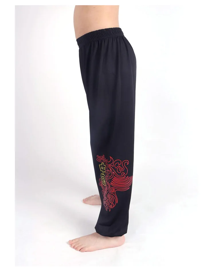 Martial Art Trousers Tai Chi Trousers Kung Fu Pants Wing Chun Tai Chi Clothing Martial Arts Yoga Pants Men Loose Wushu Artes Marcia Black
