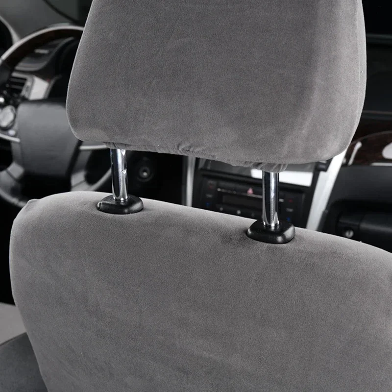 Car Headrest Universal Car Seat Headrest Cover Thickened German Velvet Elastic Dust Cover Non-Slip Auto Headrest Car Decoration