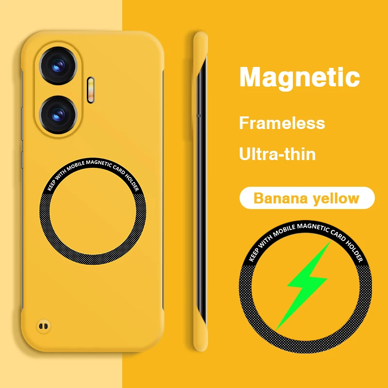 Sleek Frameless Phone Case with Lens Protection and Magnetic Wireless Charging