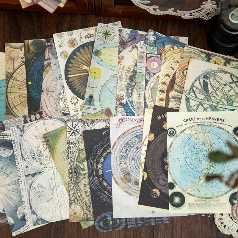 Vintage Old paper Decorative Diary Scrapbooking Background paper 100 Sheets handmade DIY Junk Journal Collage material