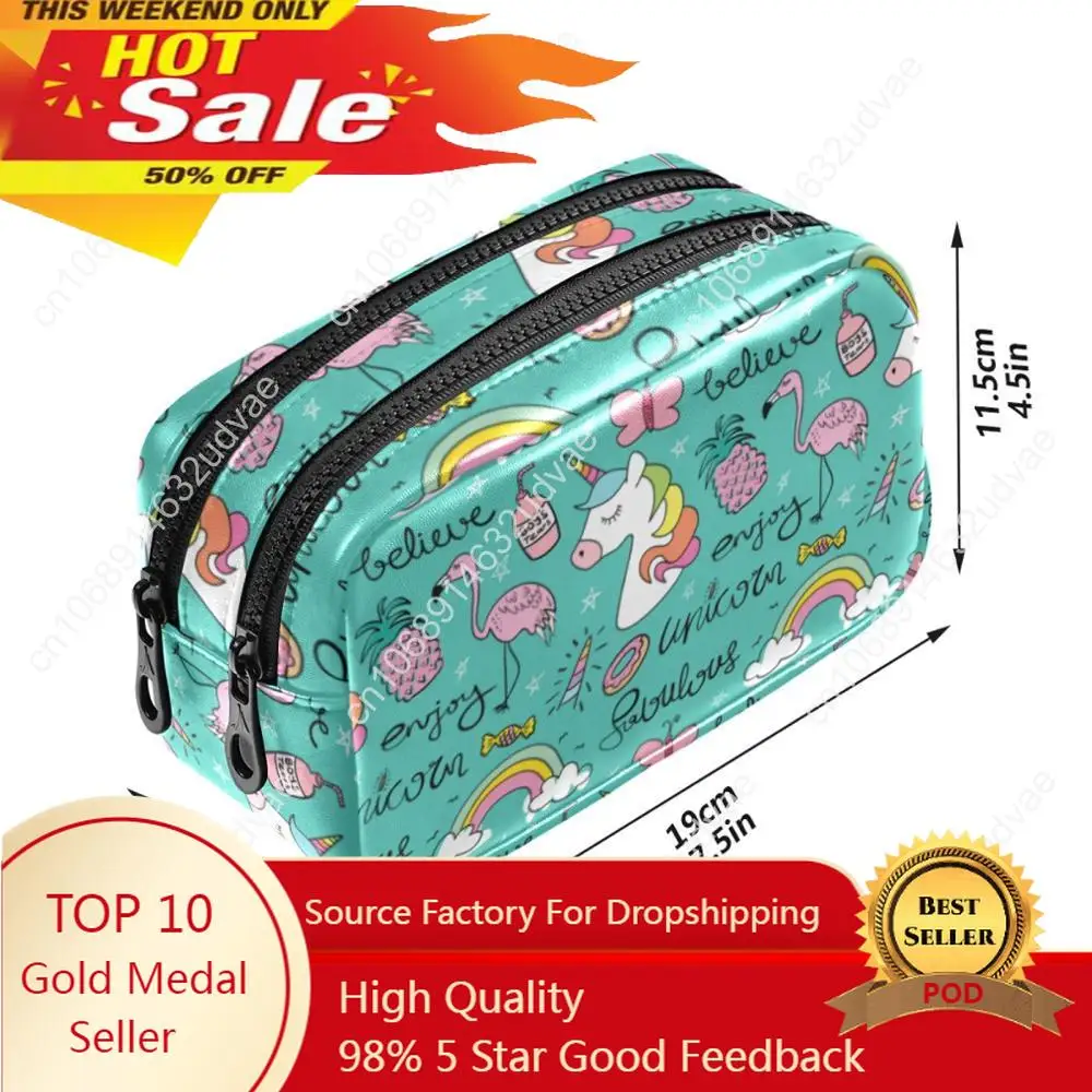 

New Unicorn Print Outdoor Girl Makeup Bag Women Cosmetic Bag Women Toiletries Organizer Waterproof Female Storage Make Up Cases