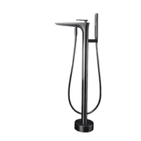 ก๊อกน้ำอ่างอาบน้ำแบบตั้งพื้น ทำจากทองเหลือง สำหรับน้ำร้อนและน้ำเย็น เหมาะสำหรับบ้าน โรงแรม ห้องน้ำ 5