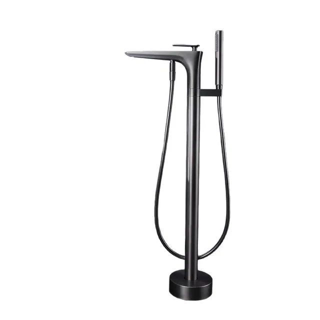 ก๊อกน้ำอ่างอาบน้ำแบบตั้งพื้น ทำจากทองเหลือง สำหรับน้ำร้อนและน้ำเย็น เหมาะสำหรับบ้าน โรงแรม ห้องน้ำ 5