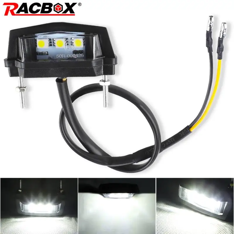 

Motorcycle License Plate Lights Waterproof for Off-road Vehicle Number License Plate Rear Lamp White Light Replace Supplies