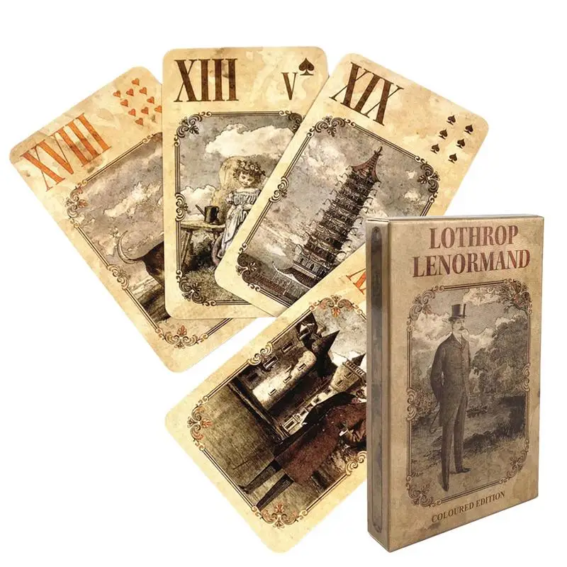 

Новые Lothrop Lenormand карты с изображением судьбы гадания Таро развлечения бриллиантовые карты настольная игра игральные карты