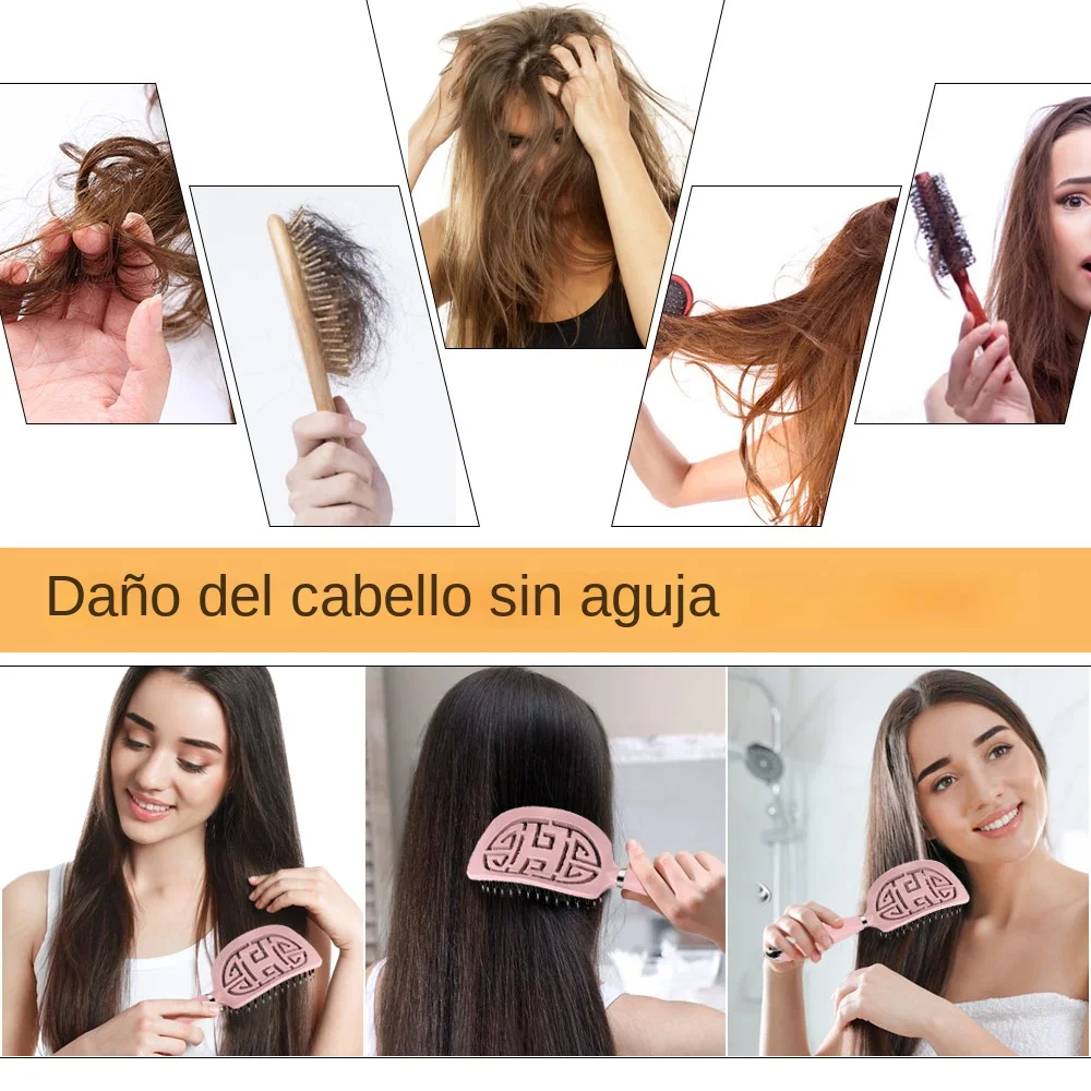 Cepillo desenredante para cabello rizado, peine para masaje del cuero cabelludo, ideal para 3a a 4c