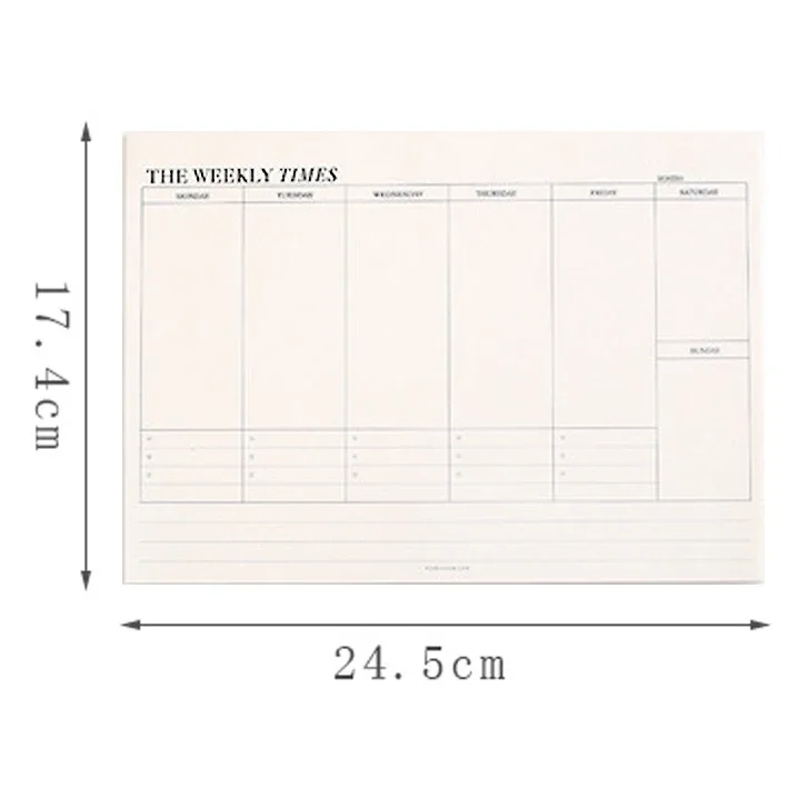 Agenda settimanale Agenda mensile senza data Notebook Orari Pianificatore di studio Materiale scolastico per ufficio di cancelleria coreana - immagine 4