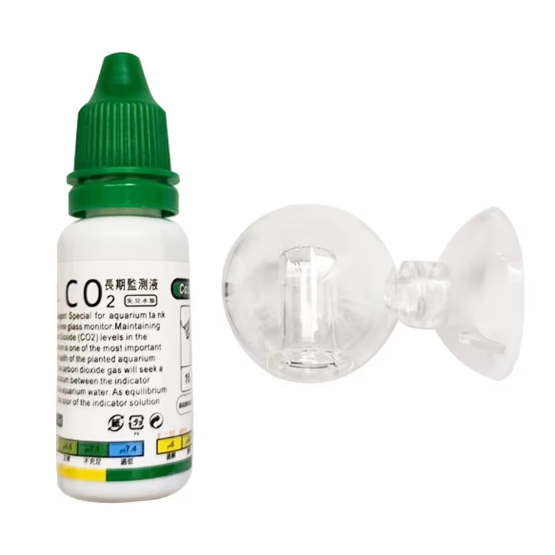 CO2 Indicator Solution Aquarium CO2 Indicator Solution Monitor Plants Grass CO2 System Concentration Fish Tank Glass Liquid Tester Fluid Drop Checker