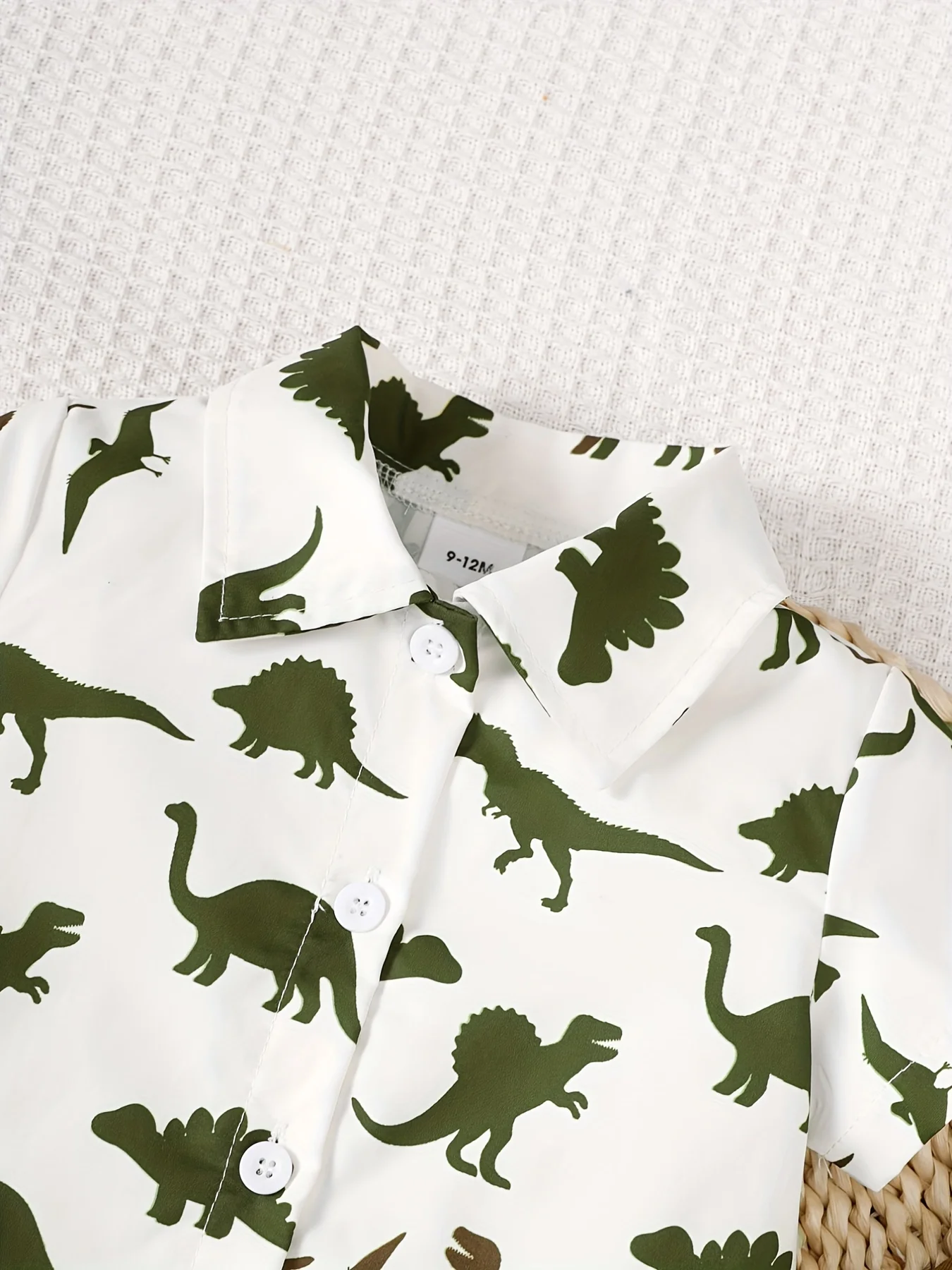 قميص ديناصور للربيع والصيف بأكمام قصيرة مع طقم مكو...